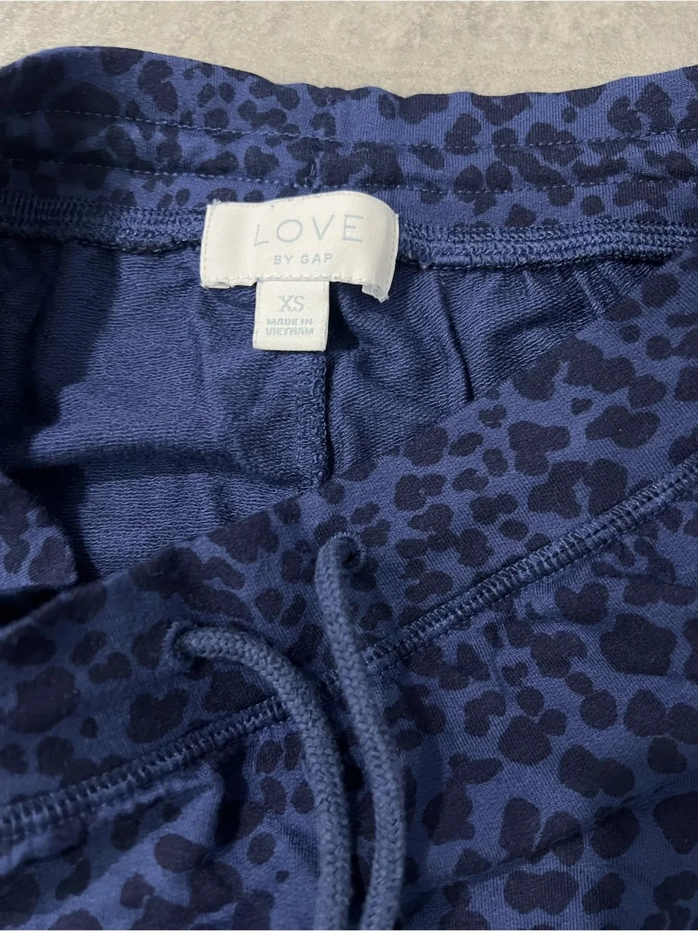 NWT Love by Gap Lounge Pajama Pant Jogger Bottoms in Blue Leopard Print